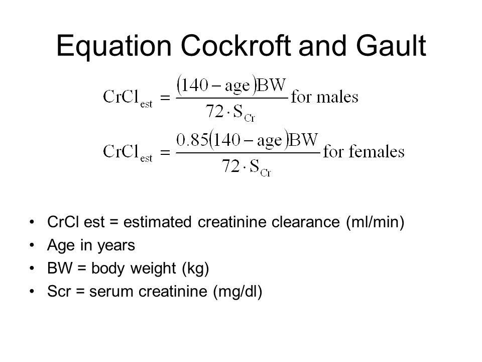 Cockroft Gault Equation